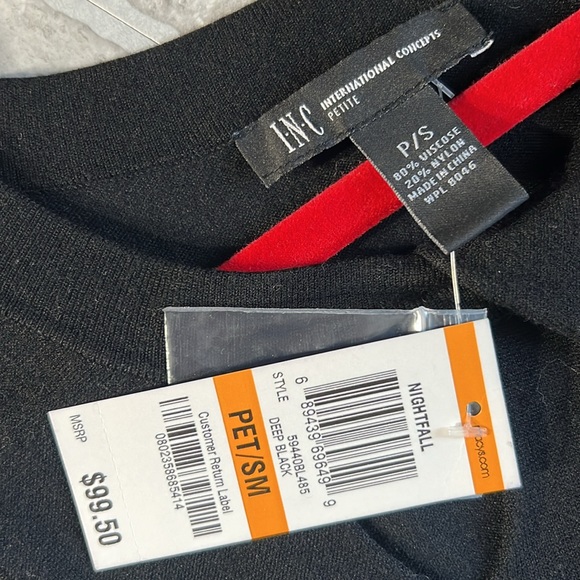 I.N.C.🆕 Black Knit Sleeveless A-Line nightfall Dress Keyhole Cutouts Sz. PS NWT - Picture 7 of 11